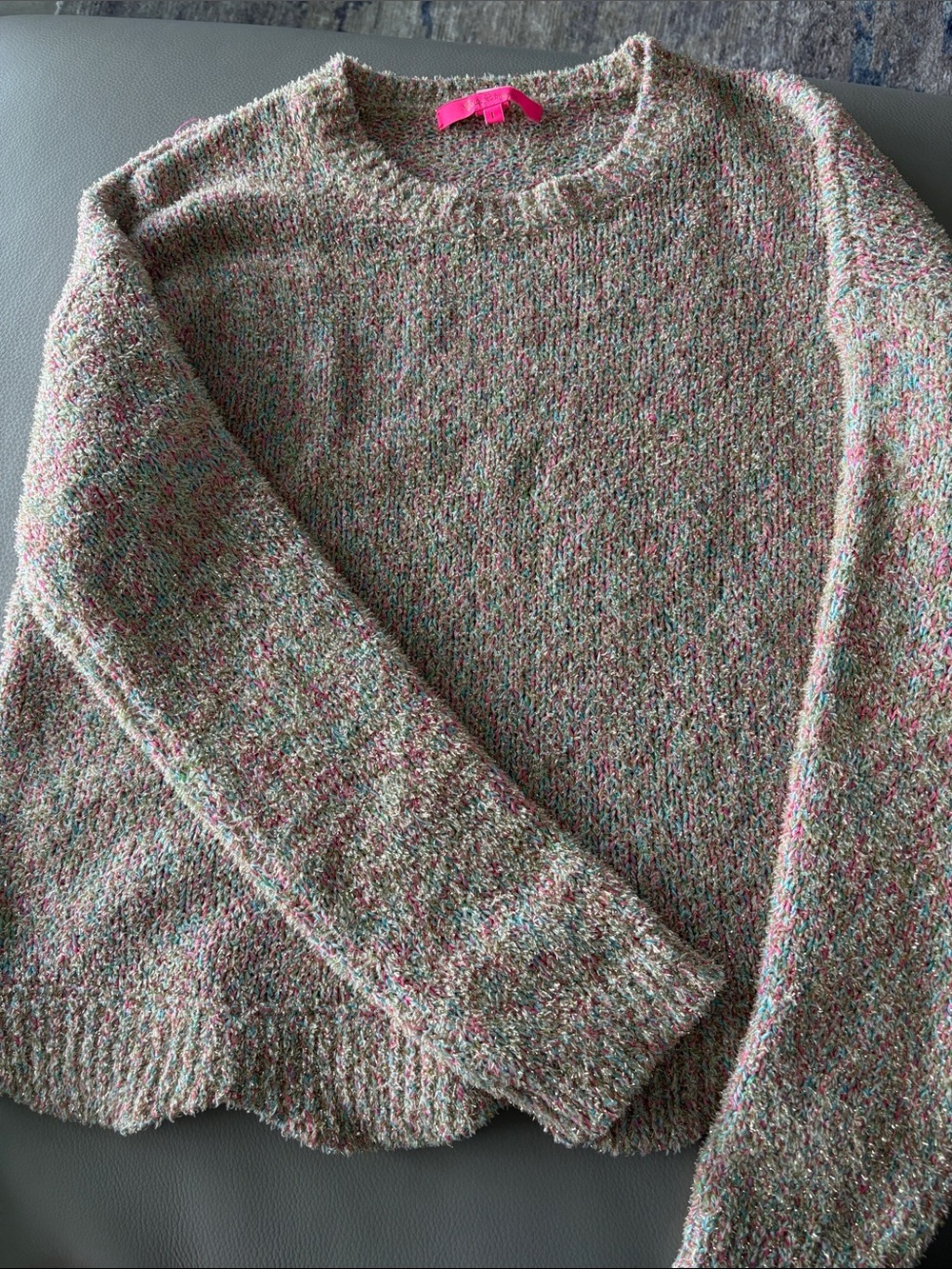 Lilly Pulitzer Women's Med. Rainbow Metallic Gliana Pullover Sweater